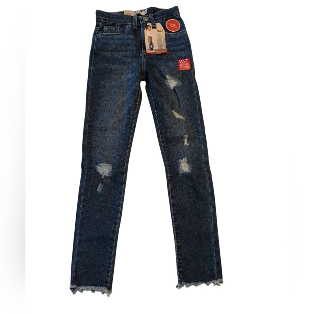 Levi's Dark Blue Distressed Skinny Jeans
